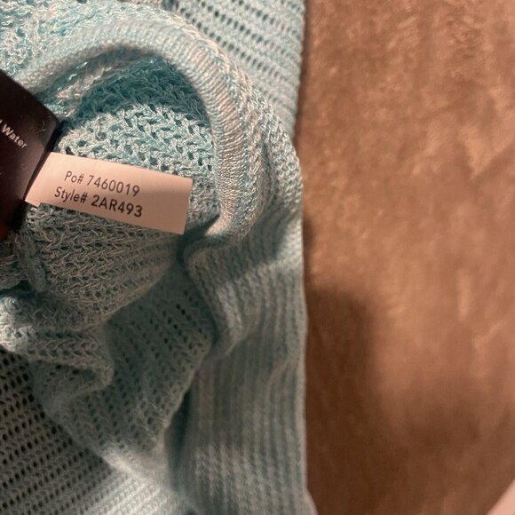 Boston Proper Coverup Women's Sz S/M Aqua Blue Beachy Knit Swim 2AR493 - Picture 4 of 6